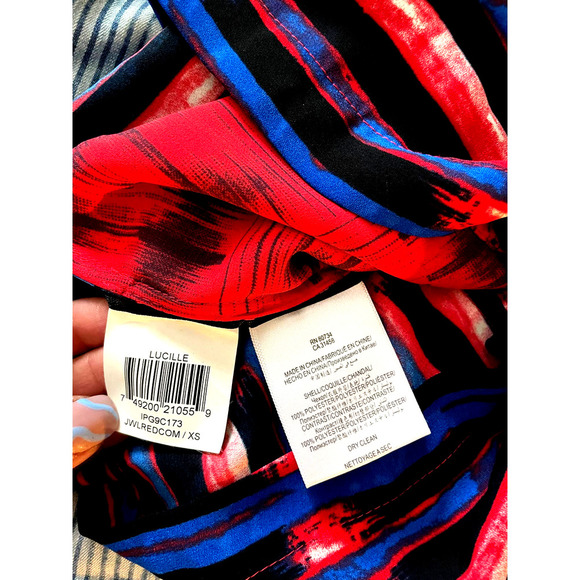 NWT BCBG MAXAZRIA Lucille Red and Blue Short Romper SZ XS - Picture 5 of 5